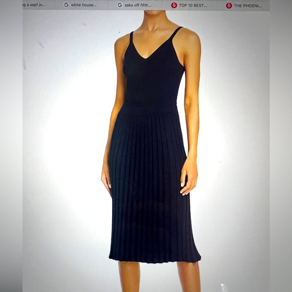 RETAIL $365   NWT MILLY CAMI TOP PLEATED MIDI DRESS SIZE L Mske an offer